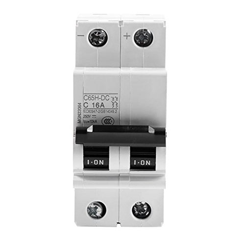 2P 250V Low-Voltage DC Miniature Circuit Breaker 63A for Solar Panels, Grid System, DIN Rail Mount