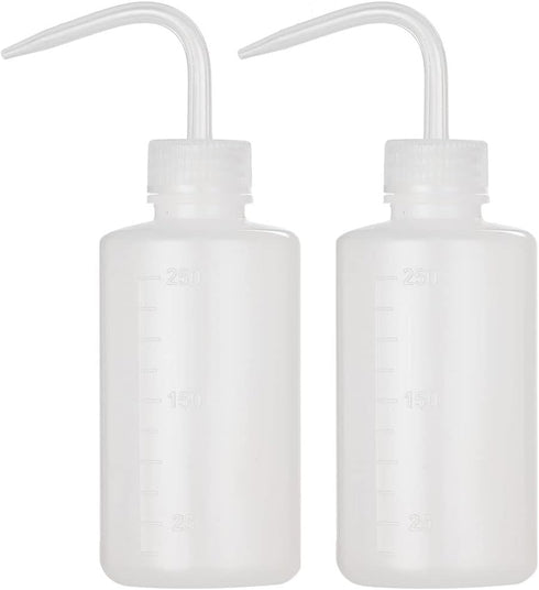 2Pcs Tattoo Wash Bottle 250ml | 8oz Water Squirt Bottle for Medical Succulent Cleaning and Washing, White