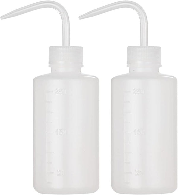 2Pcs Tattoo Wash Bottle 250ml | 8oz Water Squirt Bottle for Medical Succulent Cleaning and Washing, White