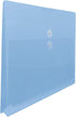 JAM PAPER Large Booklet Plastic Envelopes with Button & String Tie Closure - 12 x 18 - Blue - 12/Pack