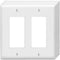 Decorator Wall Plates 2-Gang Switch Outlet Electrical Cover Plate, Unbreakable Thermoplastic Faceplate, White (4 Pack)