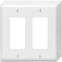 Decorator Wall Plates 2-Gang Switch Outlet Electrical Cover Plate, Unbreakable Thermoplastic Faceplate, White (4 Pack)