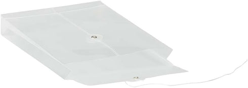 JAM PAPER Plastic Envelopes with Button & String Tie Closure, Clear