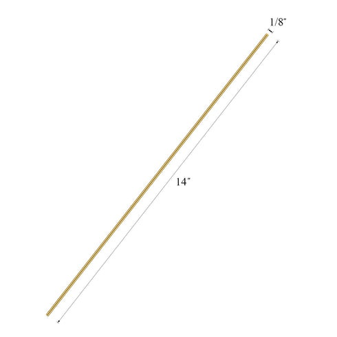Favordrory 4PCS Brass Round Rods, 1/8 Inch in Diameter, 14 Inches in Length