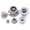 M8 x 1.25mm Flange Washer Nylon Insert Hex Locknuts - 10 PCS, 304 Stainless Steel 18-8, Bright Finish