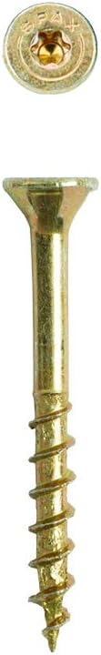 SPAX Screws 4191020400404, 8-inch by 1-1/2-inch Yellow Zinc Flat Head (197 per Box)