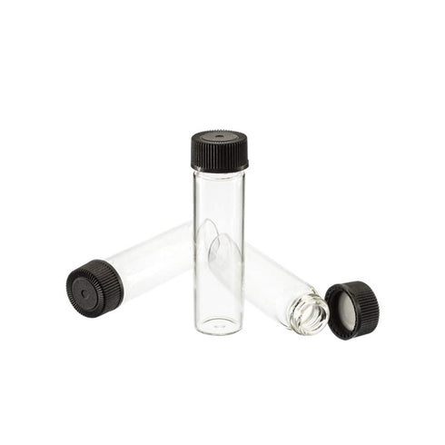 Pack of 100 Glass Vials, Clear with Black Phenolic Screw Caps (4ml)