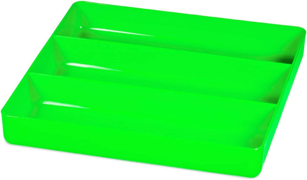 Ernst Manufacturing Stackable Toolbox Tray, Green Garage Organizer with 3 Compartments for Heavy Duty Use
