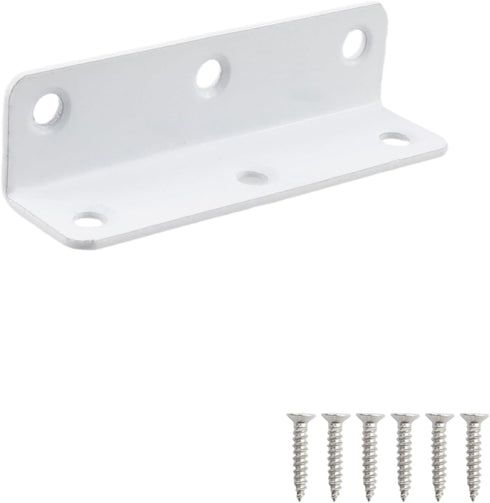 10Pcs Shelves,80x22x22mm 6Holes White L Bracket,Heavy Duty Corner Brace,Stainless Steel Shelf Bracket Angle Bracket