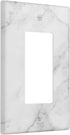White Gray Marble Light Switch Plate Cover Single Rocker 1 Gang Wall Plates Decorative Lightswitch Electrical Outlet Faceplate for Bathroom Kitchen Bedroom Home Decor Accessories 4.5" x 2.76" by wyehjut