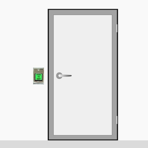 Visionis Push to Exit Button VIS-7000, Indoor Green Square Request to Exit, Stainless Steel for Door Access Control