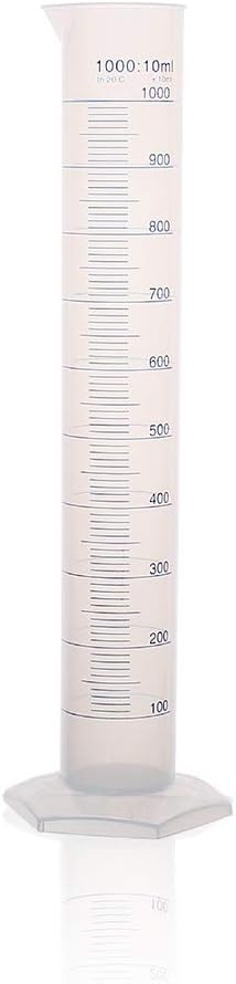 Plastic Measuring Cylinder, Vol.1000ml, PP Material with Blue Printed Graduation, LVF002