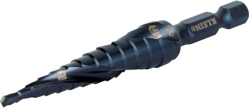 Klein Tools QRST01 Step Drill Bit, Quick Release, 1/8 to 1/2-Inch, Hex Shank for Steel, Wood, Plastic