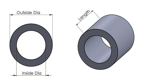 Aluminum Spacer 3/4" OD x 3/8" ID, Round Unthreaded Standoff Bushing, Fits 3/8" or M10 Screws, 10 Pack
