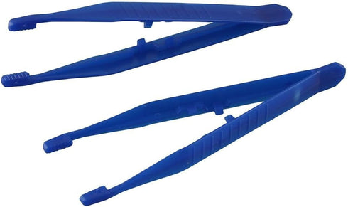 10Pcs First Aid Tweezers, Disposable Forceps, Practical Clamp Clips for Elementary Science, Blue