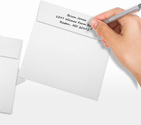 LUXPaper Square Invitation Envelopes - Peel & Press, 6" x 6", White, 100% Recycled, 80lb. Text, 50 Qty