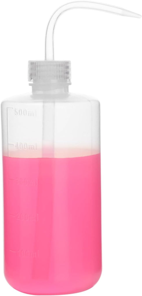 stonylab Chemical Wash Bottle (1-Pack), LDPE Plastic Safety Lab Squeeze Wash Bottle with Narrow Mouth and Scale Labels Squirt Bottle, 500 ml (16 oz)