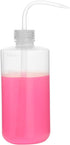 stonylab Chemical Wash Bottle (1-Pack), LDPE Plastic Safety Lab Squeeze Wash Bottle with Narrow Mouth and Scale Labels Squirt Bottle, 500 ml (16 oz)