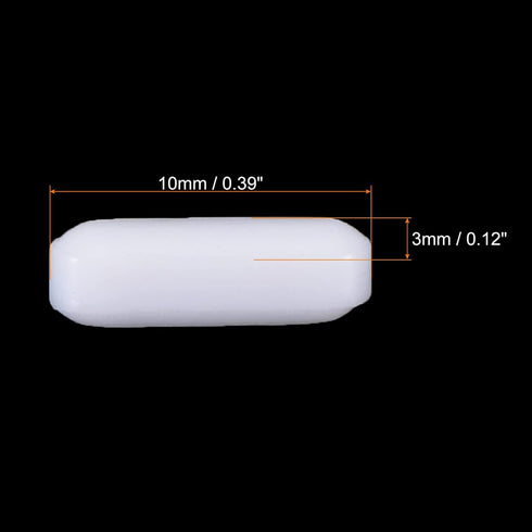 MECCANIXITY Magnetic Stirrer Mixer Stir Bar Rod 10mm/0.39" Cylinder Shape PTFE Coating Magnet White for Laboratory 3Pcs