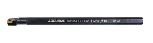 Accusize Industrial Tools 3/8'' x 6'' Overall Length, RH Sclcr Indexable Boring Bar with CCMT21.5 Inserts