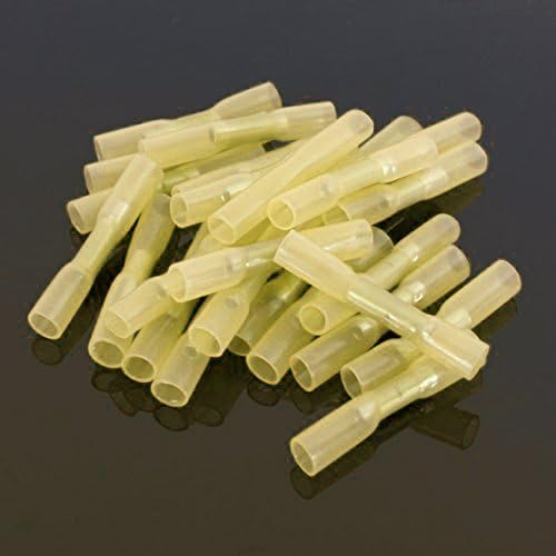 Heat Shrink Connectors HSC Insulated Electrical Splice, 100 pcs, Yellow Butt Shrinkable