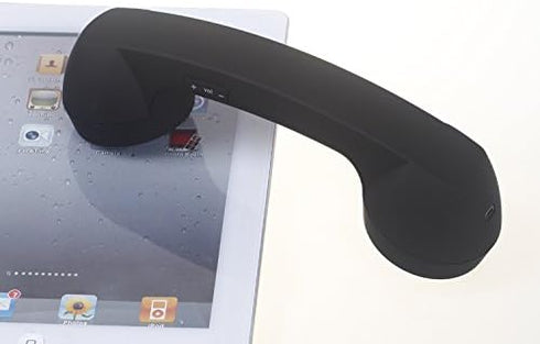 Wireless Retro Telephone Handset and Radiation-Proof Headset Receivers for Mobile Phone, Comfortable Call, Black
