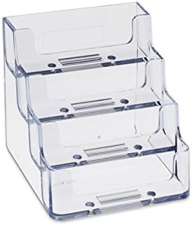 SOURCEONE.ORG 4 Pocket Clear & Black Acrylic Business Card Holder
