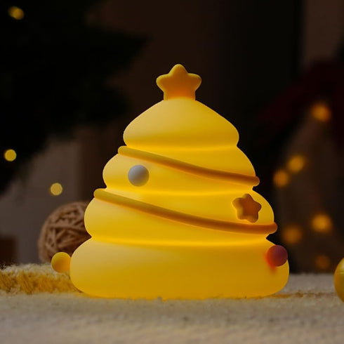 LED Christmas Tree Night Light, 3 Level Dimmable Nursery Decor, Cute Lamp