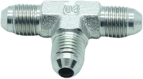 1 Piece Hydraulic 1/4" JIC (7/16"-20) 37° Flare Union Tee, JIC Male T Adapter Steel Plated