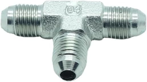 1 Piece Hydraulic 1/4" JIC (7/16"-20) 37° Flare Union Tee, JIC Male T Adapter Steel Plated