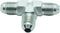 1 Piece Hydraulic 1/4" JIC (7/16"-20) 37° Flare Union Tee, JIC Male T Adapter Steel Plated