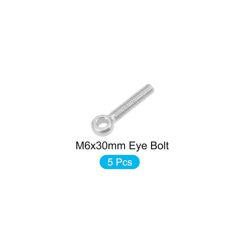 Shoulder Swing Lifting Bolt (M6x30mm) 5Pcs, 304 Stainless Steel Eye Bolts for Home Renovation