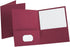 Oxford Twin-Pocket Folders, Burgundy, Textured Paper, Letter Size, Box of 25, Holds 100 Sheets