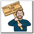 3dRose 8 Inch Funny Humorous Man Guy with A Sign Will Work for Peanut Butter Ceramic Tile