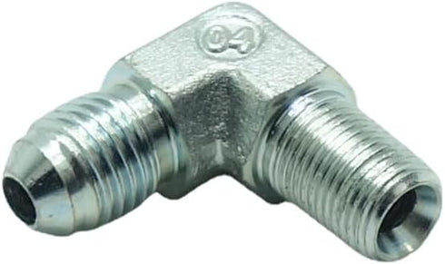 1 Piece 1/4" Male JIC x 1/8" Male NPT Hydraulic Fitting 37° Flare to 90° Elbow