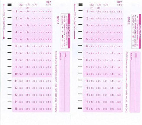 TEST-815 Double Sided 815 Compatible Testing Forms, 100 Sheet Pack