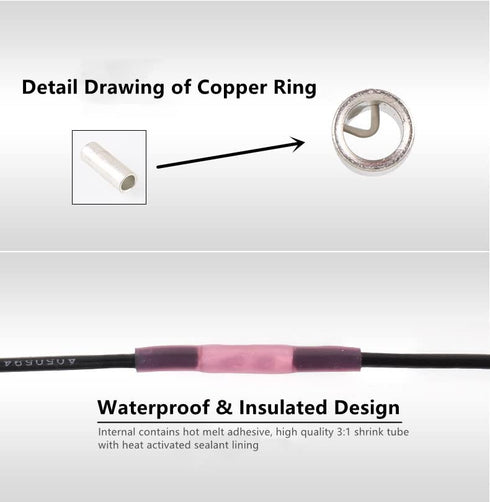 Heat Shrink Wire Connectors - 128PCS Solder Seal Wire Connectors Insulated Waterproof Electrical Butt Splice