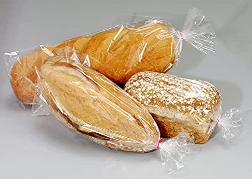 QQOUTLET Bread Bags - 8x4x18" Clear High-Density Gusset Style Poly Bags - Pack