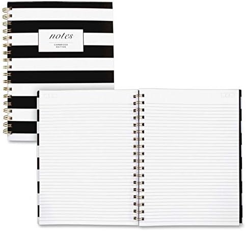 Cambridge Business Notebook, Hardcover, 80 Sheets, Black/White Stripe Fashion, 9-1/2 x 7 Inches (59012)