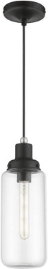 40614-04, Livex Lighting, Oakhurst, Mini Pendant, Black with Brushed Nickel Accent