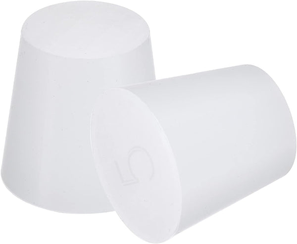 MECCANIXITY Silicone Rubber Tapered Plug, 22mm to 29mm Solid White for Laboratory Use, 5 Pieces