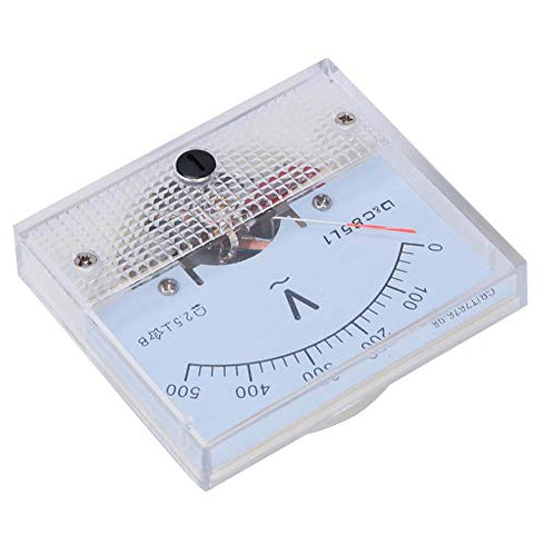 Square Analog Volt Pointer Needle Panel Meter, AC Pointer Voltmeter 0-500V Scale Range Voltage Test