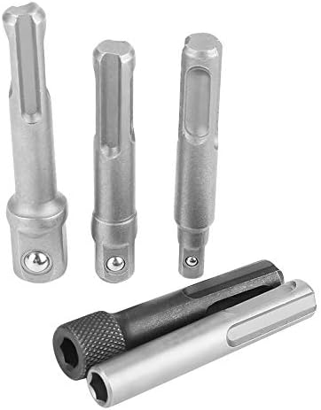 3PC Socket to Drill Adapter, SDS Plus Steel Socket Adapter, 2PC Hexagonal Extension Electric Tool Accessories