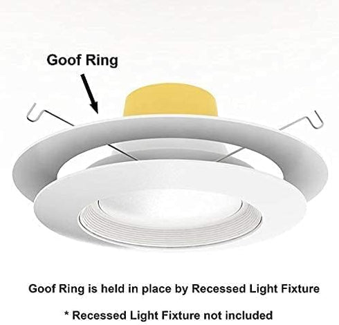 LightLabs Goof Ring Gloss 6 Pack for 6" Cans, 8.06" Diameter with Mounting Tape for Flush Mount Recessed Down Lights