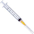 100 Pack 3ml/cc Luer Lock Plastic Syringe with 25Ga Needle, Lab Measuring Tools for Industrial Dispensing