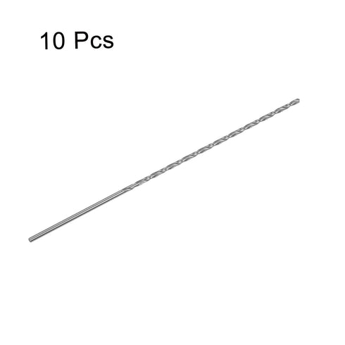 HARFINGTON 10pcs Extra Long Drill Bits, 2mm HSS Straight Shank, 120mm Length for Metal Woodwork