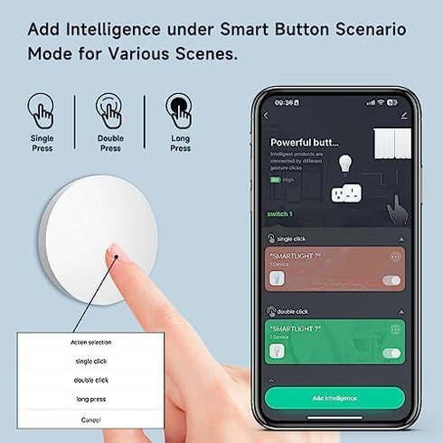 ZigBee3.0 Smart Remote Button Tuya Scene Remote, Need Zigbee Hub, Smart Switch ZigBee Remote Work with Tuya Smart Life APP (1)
