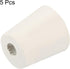 MECCANIXITY Rubber Tapered Plug 22mm to 28mm with Hole Test Tubes Bungs Stopper White for Lab Home, 5 Pieces