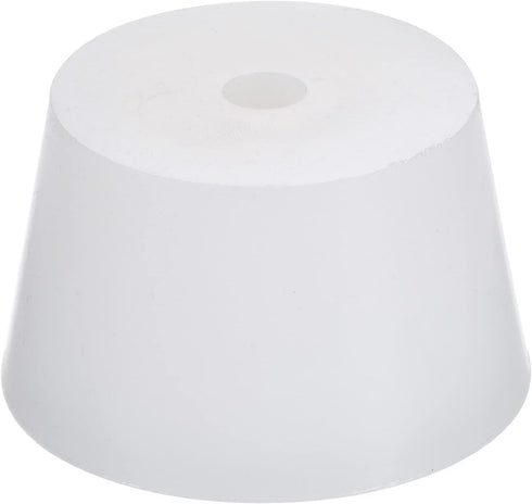 MECCANIXITY Silicone Rubber Tapered Plug, 44mm to 55mm with Hole, White for Laboratory Use
