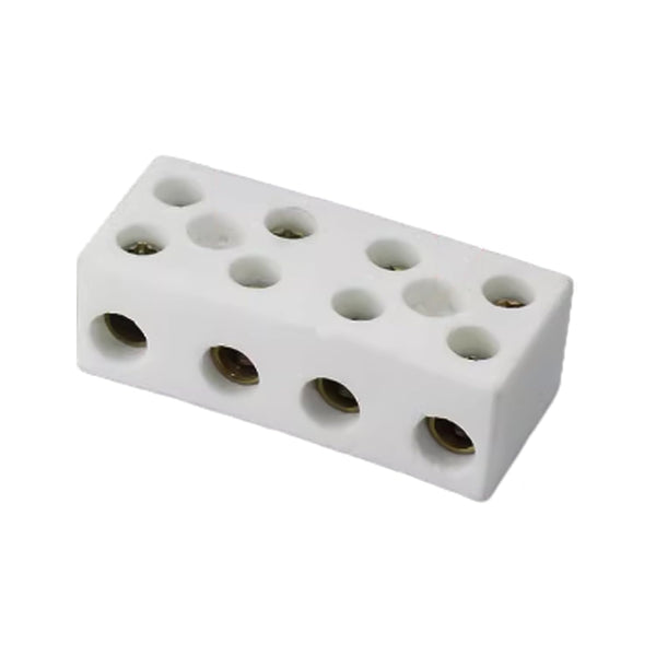 4 Way Ceramics Terminal Blocks, 30A 250V High Temp Porcelain Ceramic Connectors